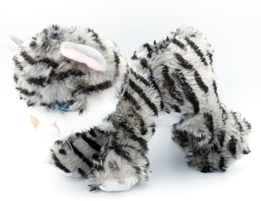 HC Toys LLP Cat Electronic Pet Doll Plush Soft Toys for Kids Girls Boys Children Babies Animal Toy with Meow Sound Function Grey Black Cat Electronic Pet Doll Plush Soft