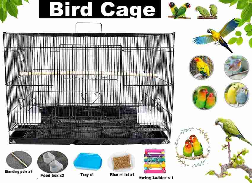 Buraq 19 Inch Hanging Bird cages for Parakeets Parrot with