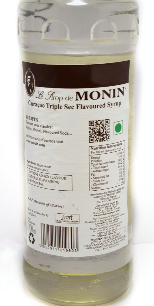 Buy Monin Triple Sec Bottle, 700 Ml Online at Best Prices in India