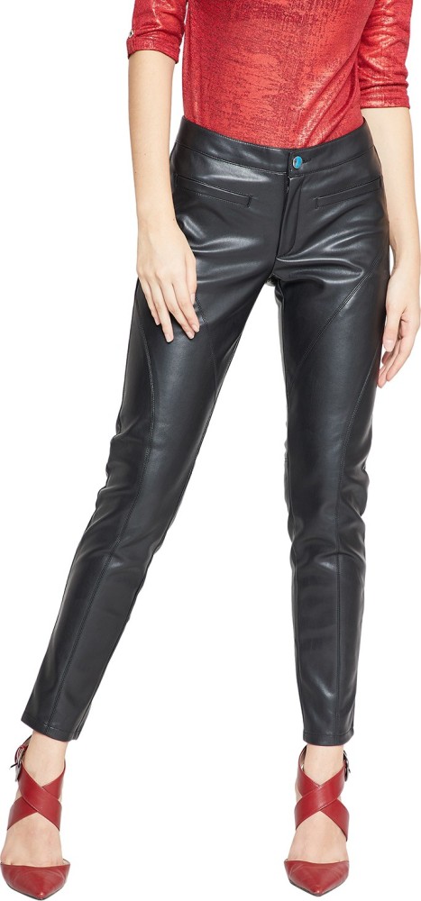 Sandrine Tailored Faux Leather Trouser  Black  WYSE London