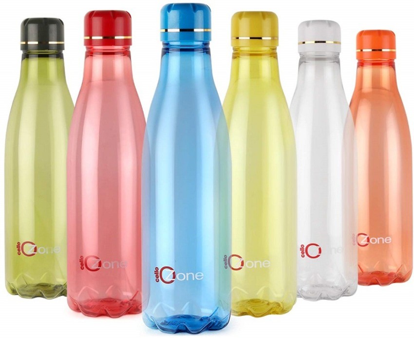 Cello H2O Unbreakable Bottle , 1 Litre, Set of 6,, Assorted