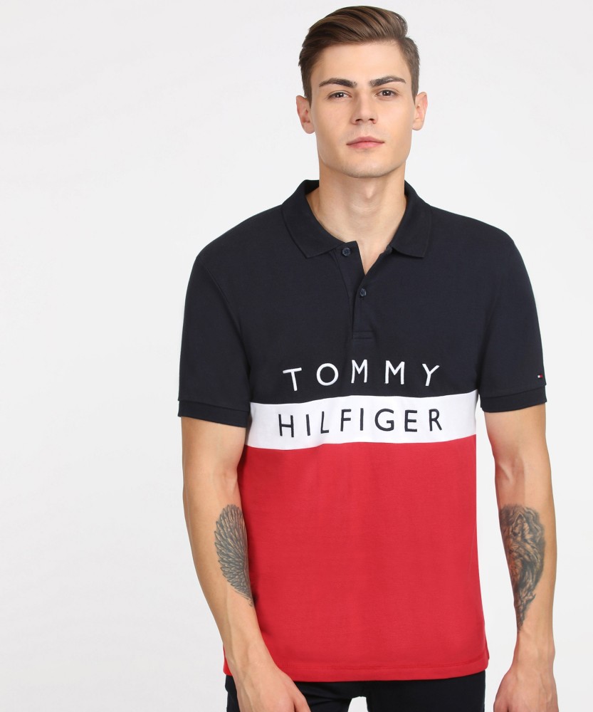 tommy hilfiger red and blue shirt