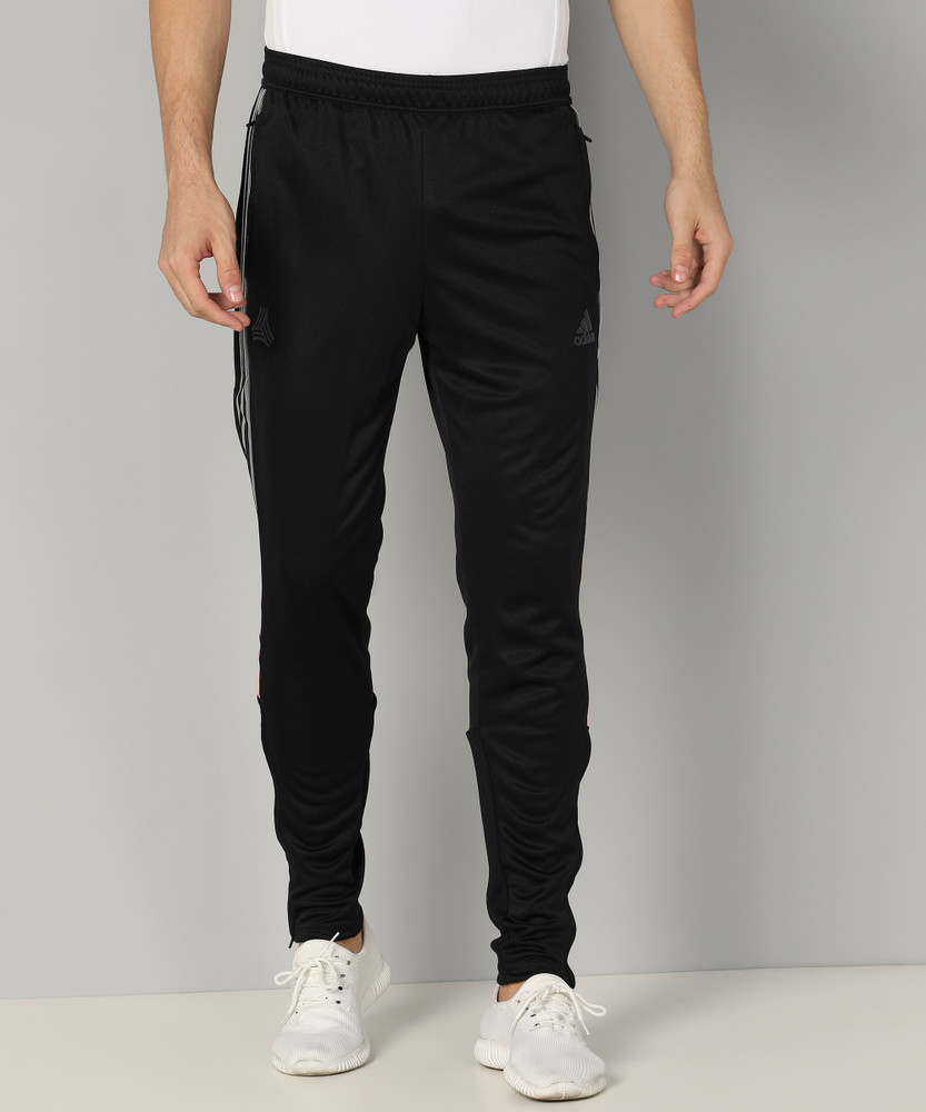 adidas solid men's black track pants
