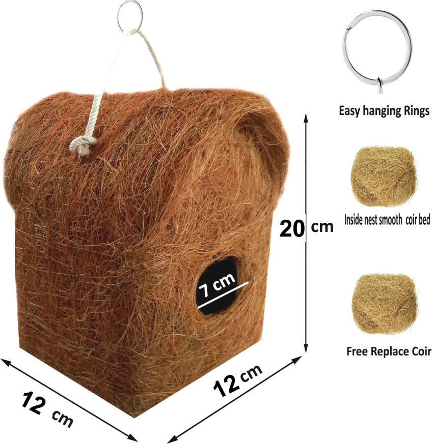 Buy Hanging Bird Nest with Metal Hook (Made of Coir) at Best Price in India