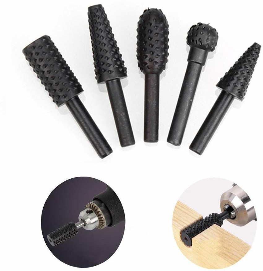REHTRAD Drill Bits Set Wood Carving File Rasp Drill Bit of 5 Pcs1