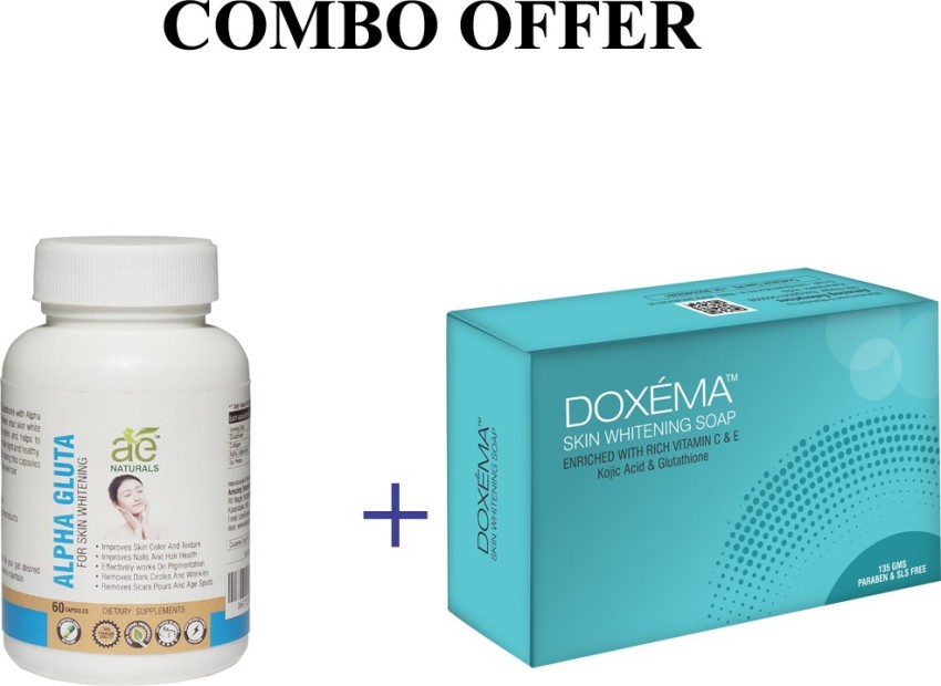 AE Naturals COMBO ON Alpha Gluta Skin Whitening Capsules Doxema