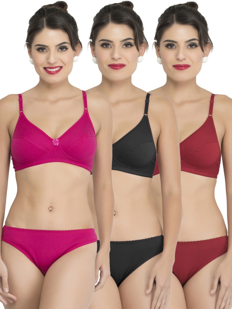 Buy online Maroon Solid Bra And Panty Set from lingerie for Women by  Ladyland for ₹269 at 73% off