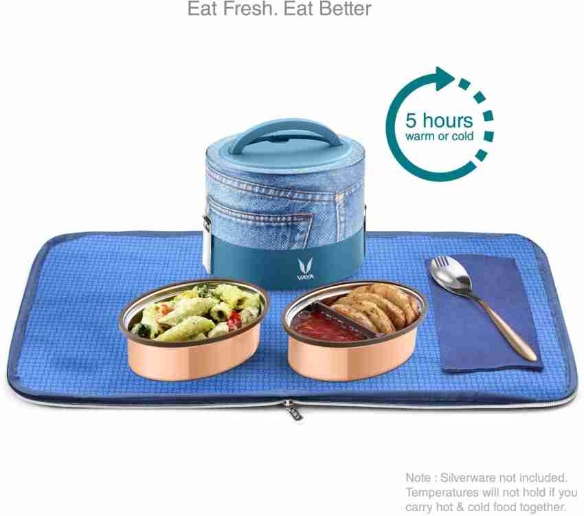 Tyffyn with Copper Finished Containers - 600 ml - Blue - with BagMat