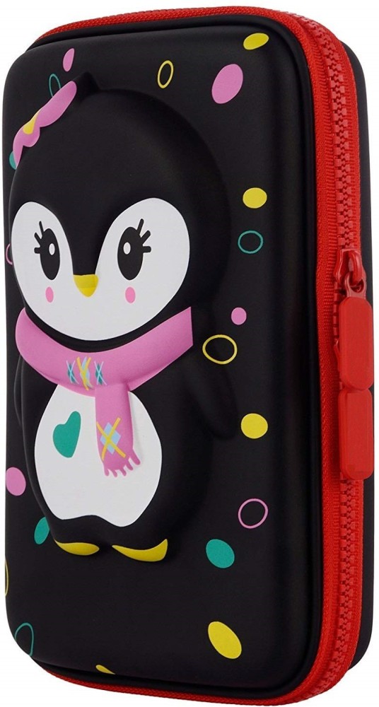 KAWAII 2-IN-1 SOFT SILICONE PENCIL CASE - PENGUIN - Pack of 4 - Pen Paper  Gift