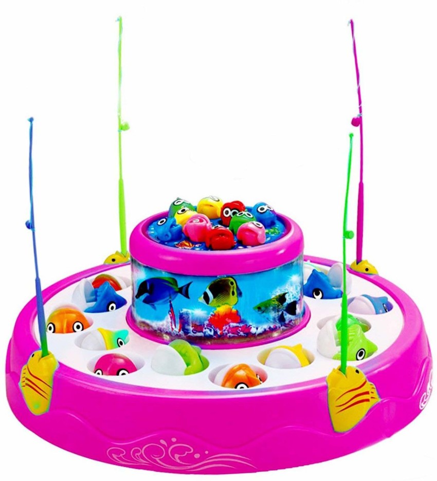 SALEOFF Musical Fish Catching Game Big with 26 Fishes, 4 Pods & 3D