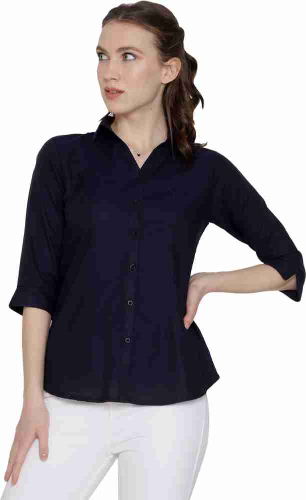 Blue formal hotsell shirt for ladies