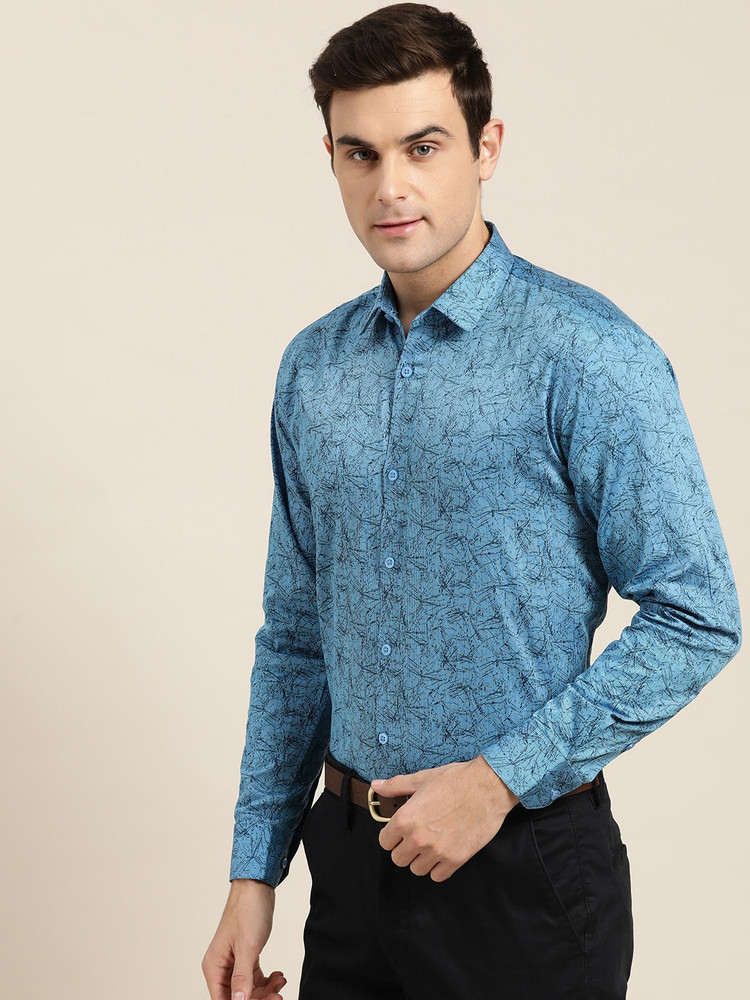 SOJANYA Men Printed Formal Blue Shirt Buy SOJANYA Men Printed