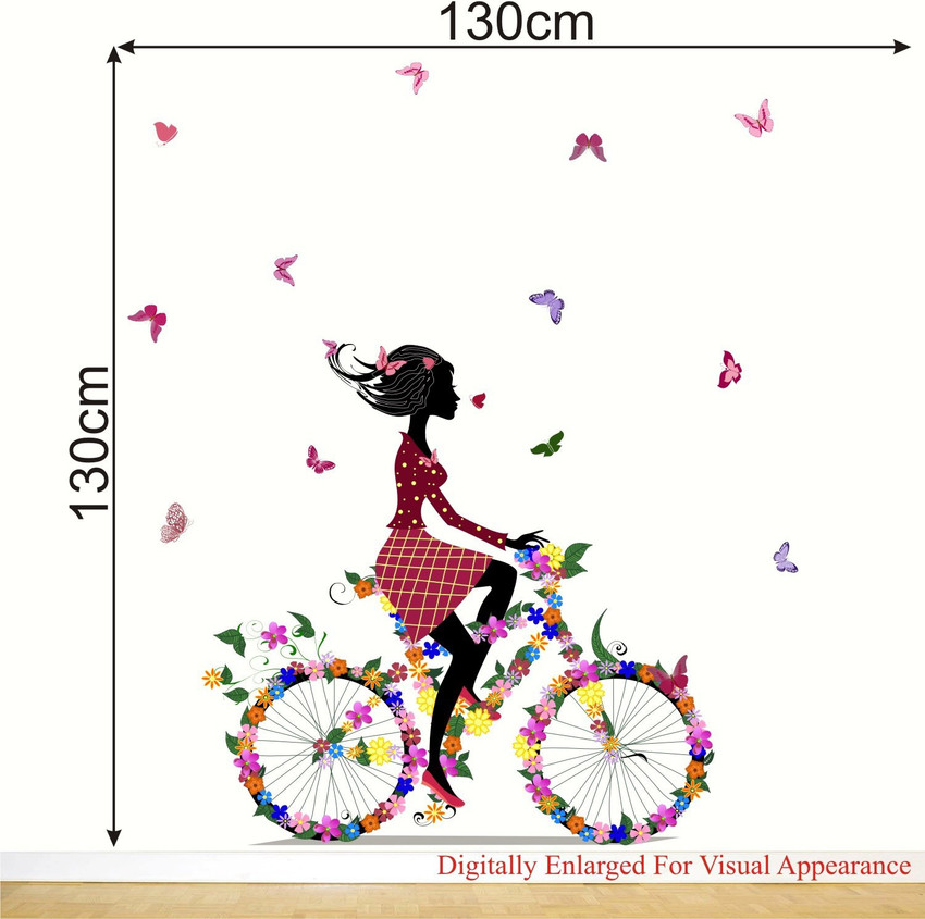 Wall art clearance bicycle with flowers