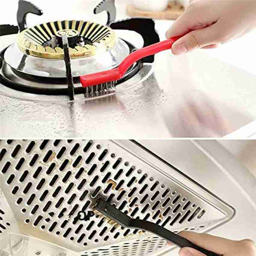 3pcs Gas Stove Cleaning Brush Set - Efficiently Clean Range Hood And Stove  - Multi-purpose Kitchen Tool For Rust And Dirt Removal - Metal Fiber Brush