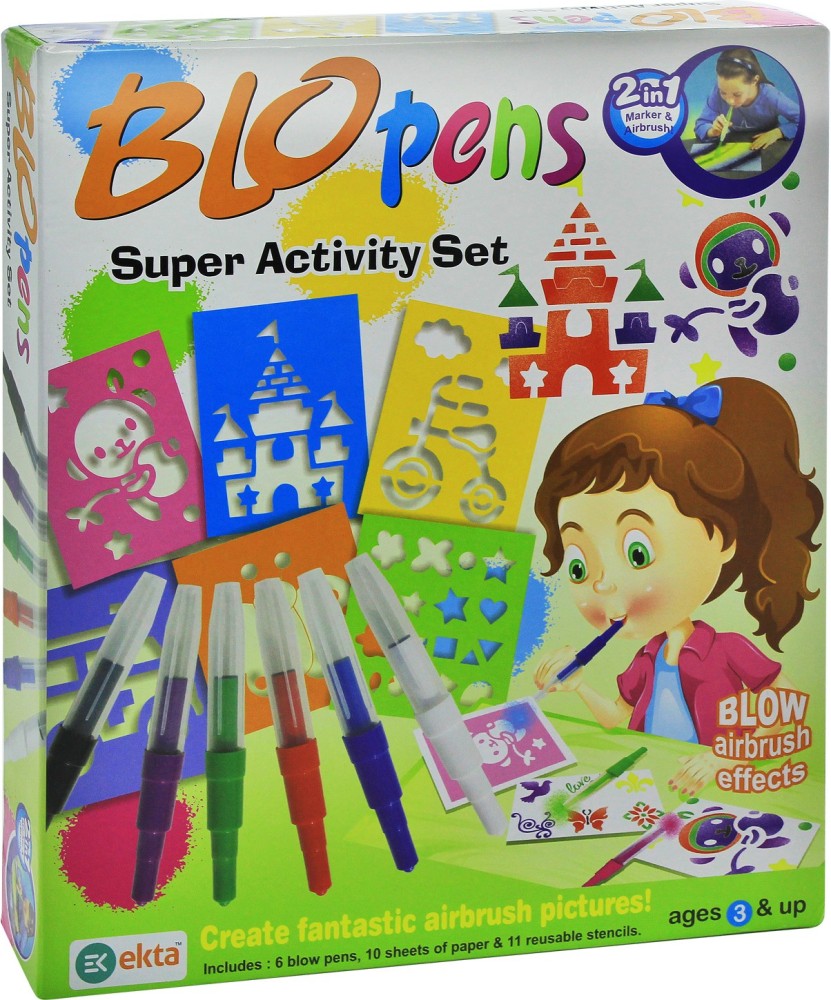 BloPens Air-mazing Color Workshop Kit with 11 Stencils 