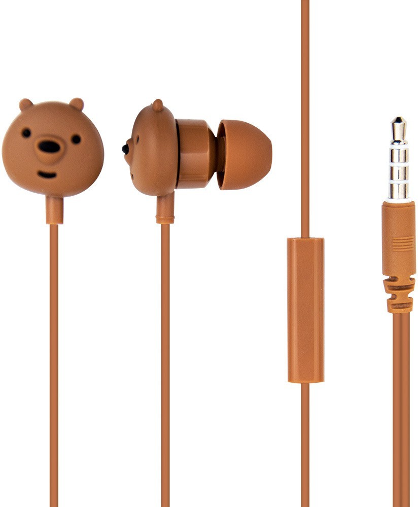 MINISO We Bare Bears In Ear Headphones with Microphone Earphone