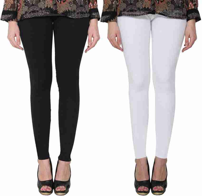 Buy KEX White Black Solid Cotton Ankle Length Legging Combo Legging Combo  Girls Legging Combo Ankle Legging Combo Online at Best Prices in India -  JioMart.