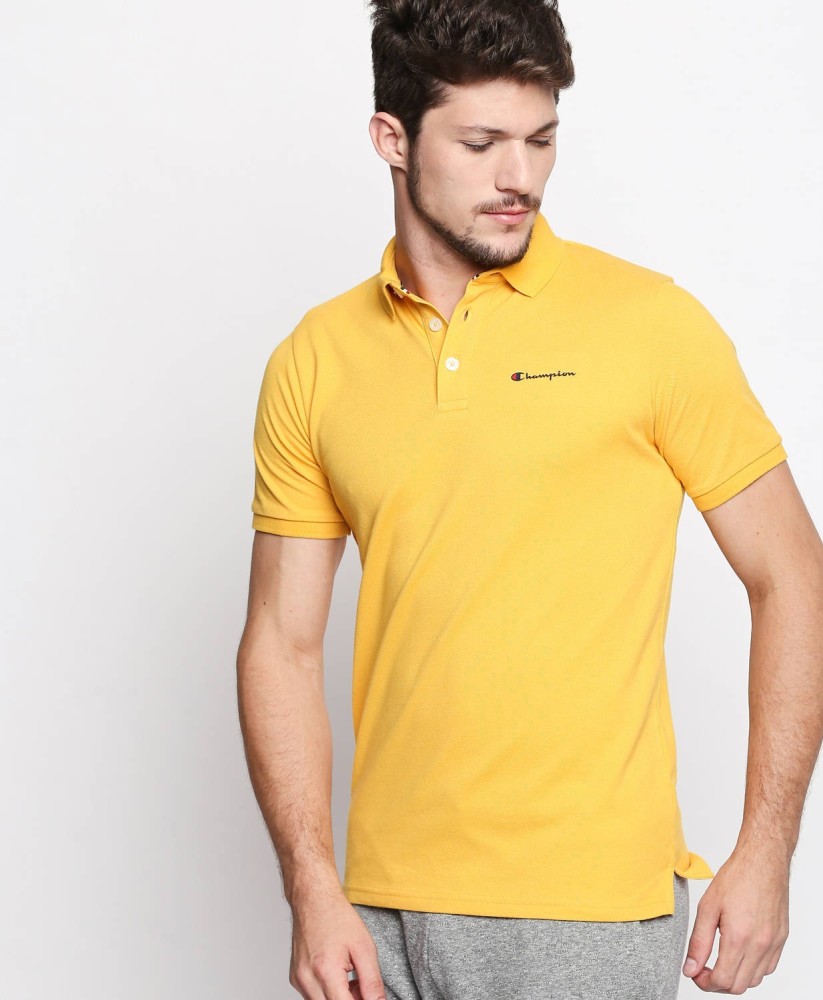 fbb CHAMPION Solid Men Polo Neck Yellow T Shirt Buy fbb