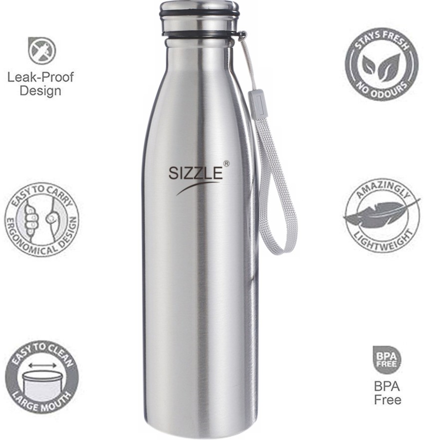 Sizzle Stainless Steel Fridge Water Bottle, Set Of 6, 1000 ml Bottle - Buy  Sizzle Stainless Steel Fridge Water Bottle, Set Of 6, 1000 ml Bottle Online  at Best Prices in India 