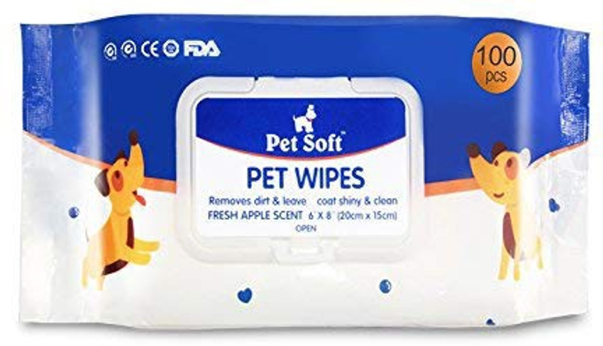 Black Apple Pet Soft Wet Wipes with Fresh Apple Fragrance for Dogs