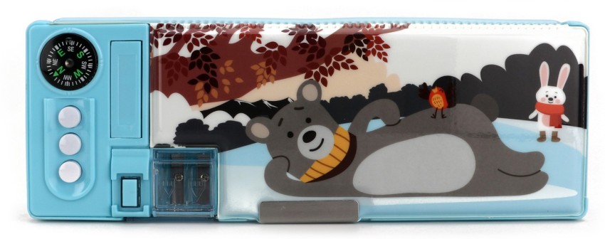 Miss & Chief Hard Cover Animals Art Plastic Pencil Box 