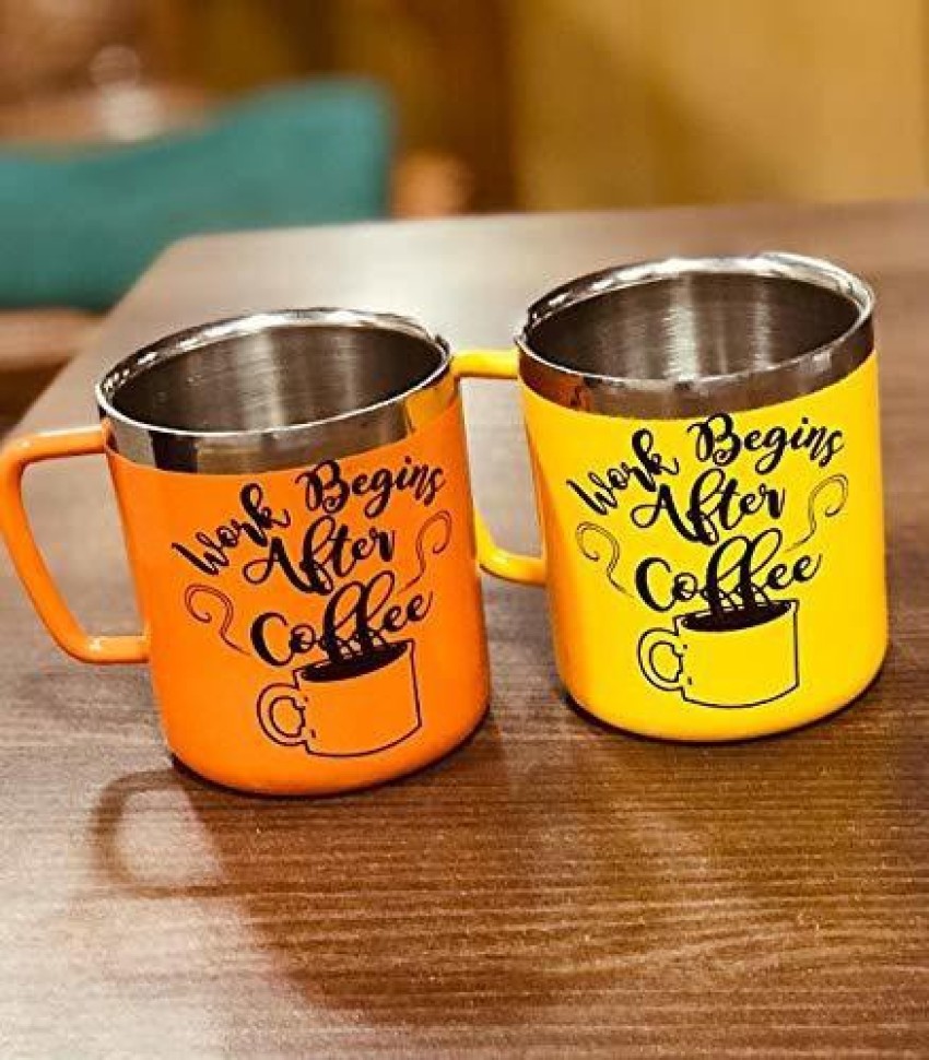 Stainless Steel Double Walled Mugs: 100% BPA Free,15 oz Metal