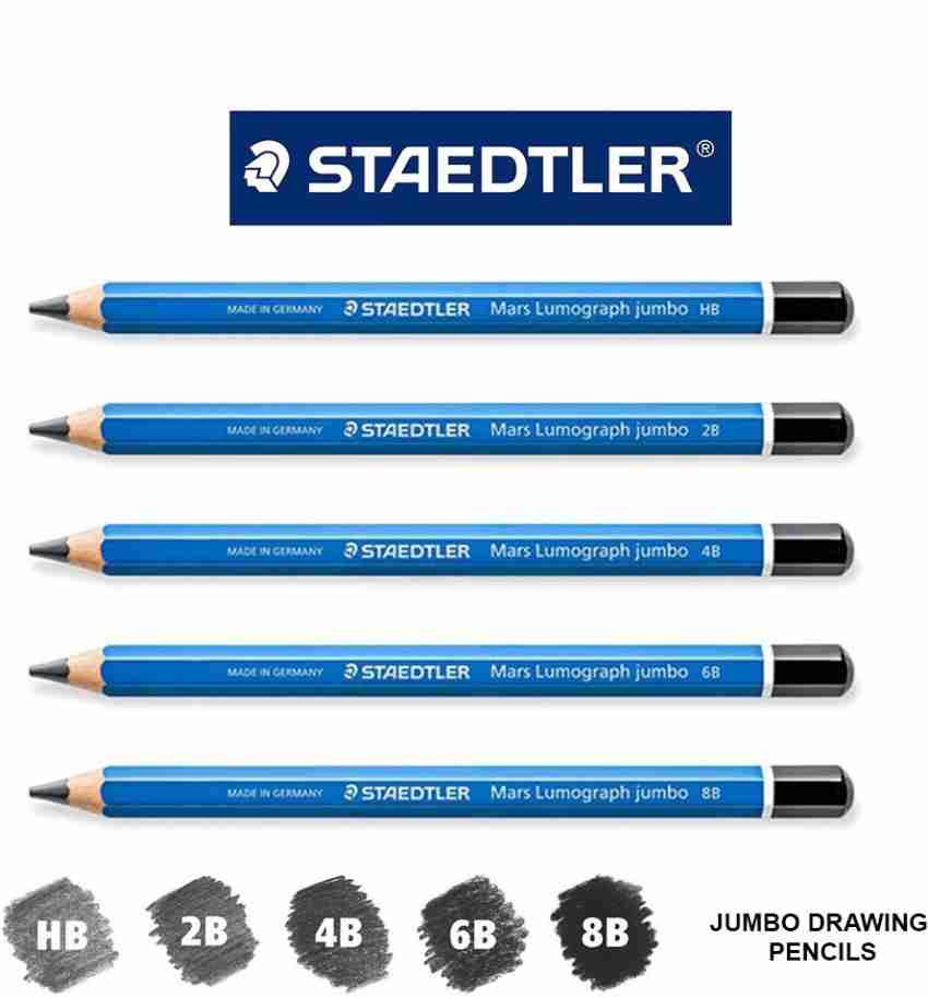 Staedtler Mars Lumograph Jumbo Graphite Pencil Set of 5