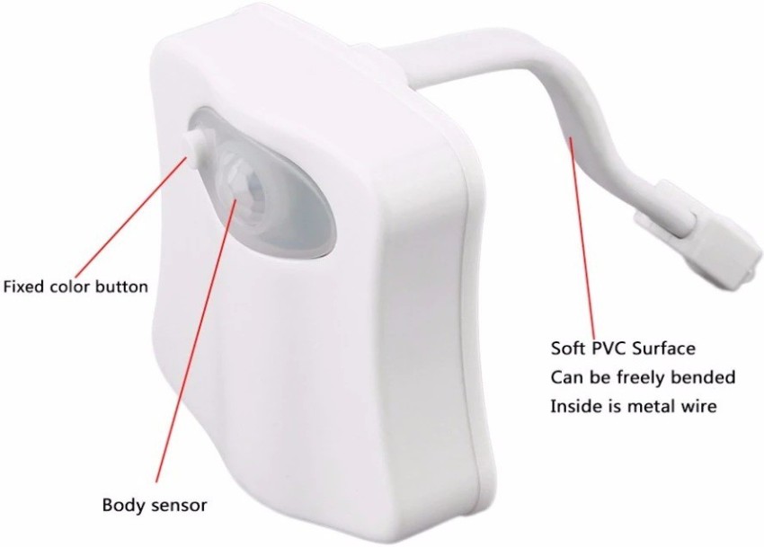 Smart PIR Motion Sensor Toilet Seat Night Light 8 Colors