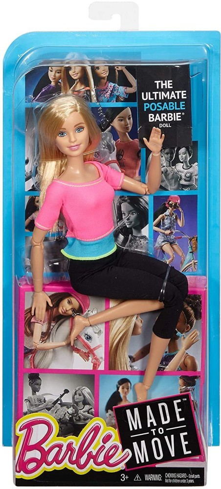 BARBIE Made to Move Doll, Pink