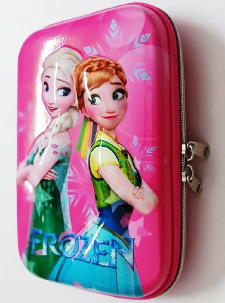 Frozen Character Single Zipper Hot Pink Pencil Case