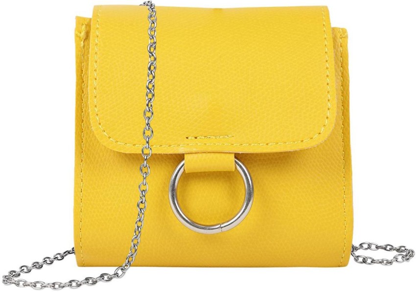 MINISO Yellow Sling Bag Crossbody Bag With Ring Yellow Price in