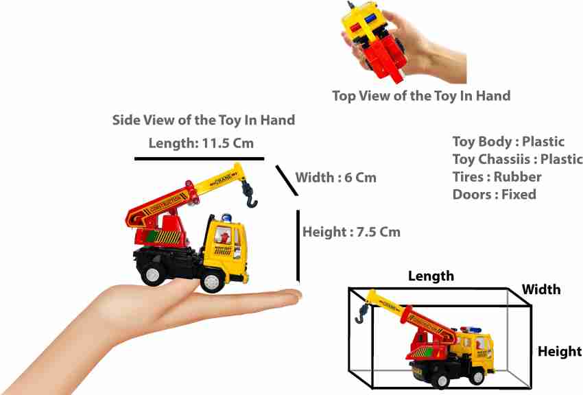 Miniature Mart Plastic Made Small Size Crane Truck Toy With Pull