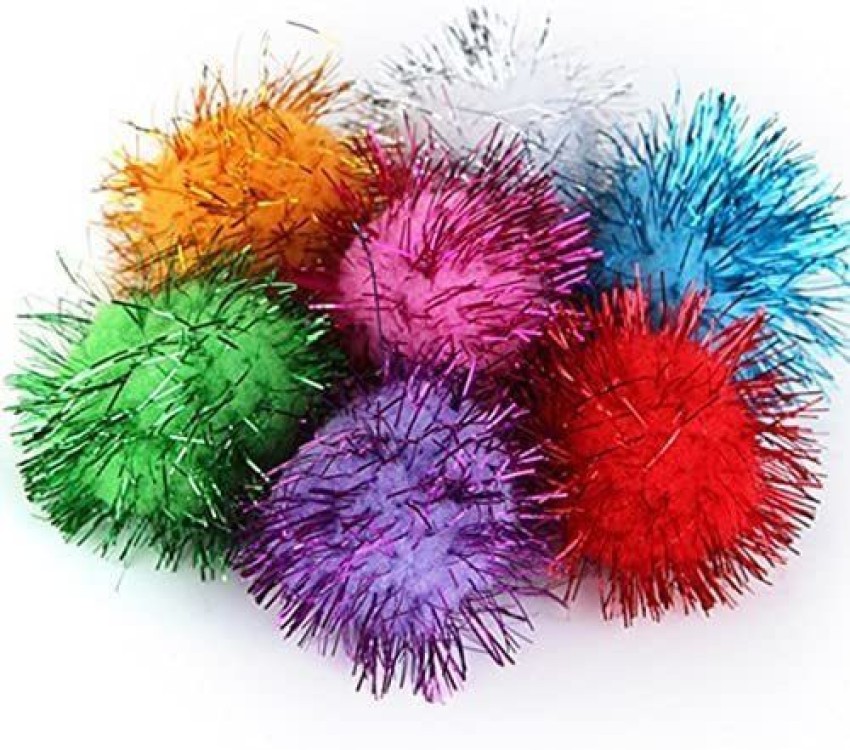 100 Pieces Arts Craft Pompoms Glitter Poms - Assorted Color (1.5cm
