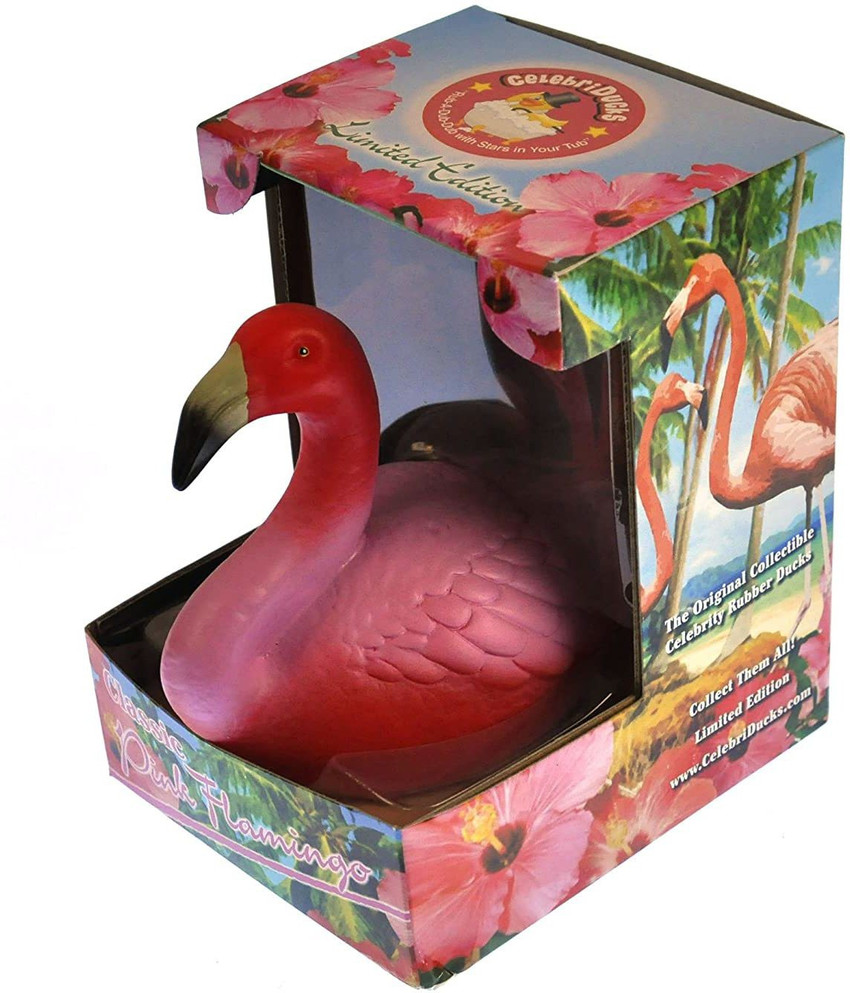 Pink flamingo rubber duck sales