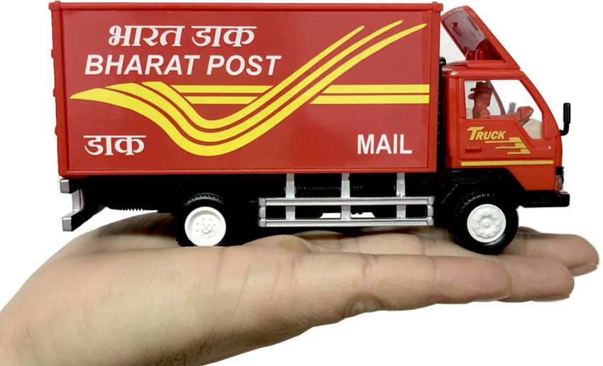 Miniature Mart Plastic Made India Post Courier Mail Truck With