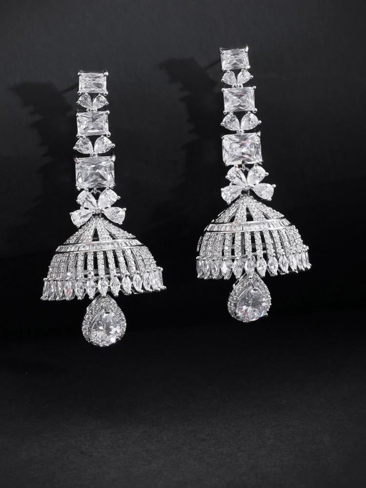 Flipkartcom  Buy Mangoquest American Diamond Earrings set Cubic Zirconia  Copper Drops  Danglers Online at Best Prices in India