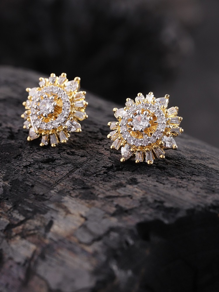 Flipkartcom  Buy Manath Classic American Diamond Rose Gold Earrings Party  Wear Set for Women and Girls Alloy Stud Earring Online at Best Prices in  India