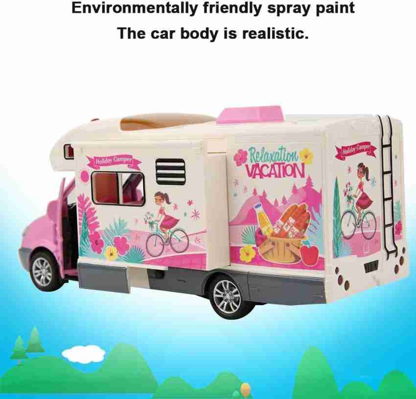 Kids Children White Motorhome Camper Van Diecast Toy Car Vehicle