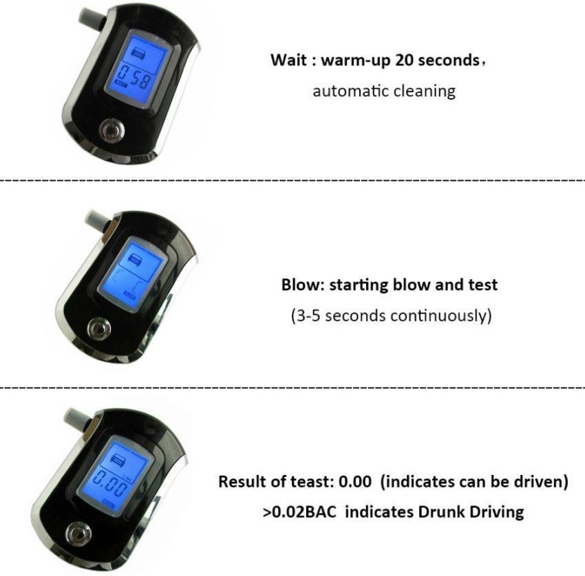 Alkohol Breathalyzer Polizei Digital Atemanalysator Tester LCD Test  Detektor