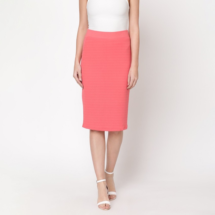 EBELLIA by V2 Retail Ltd. Solid Women Regular Pink Skirt - Buy