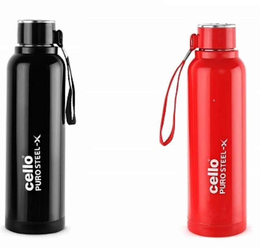 Cello Puro Plastic Sports Insulated Water Bottle,Set of 4, Assorted (900 ML)