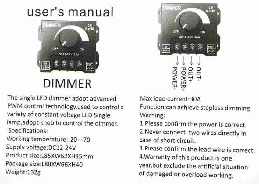 DC 5V 12V 24V 5A Relay Wireless Switch Kit 656 ft Range On Off Remote  Control Dimmer for Boat/RV LED Lighting and Christmas Light Strip DIY,  Transmitter + Receiver 