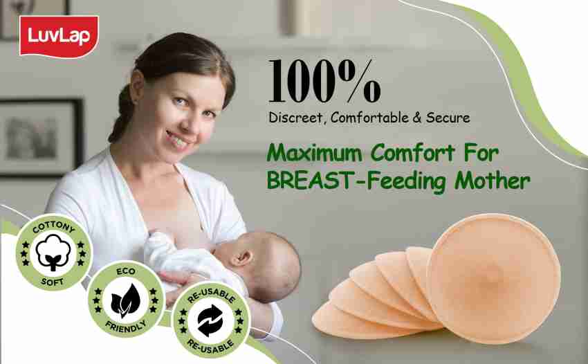 Buy LuvLap Natural Bamboo Washable Nursing Breast Pads, 8 pcs