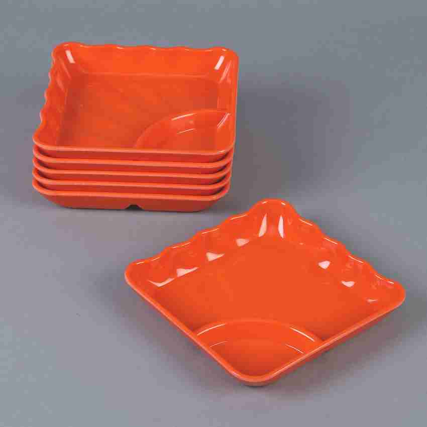 Artista Melamine Snack Plates Size 6 inches 12 pcs Orange
