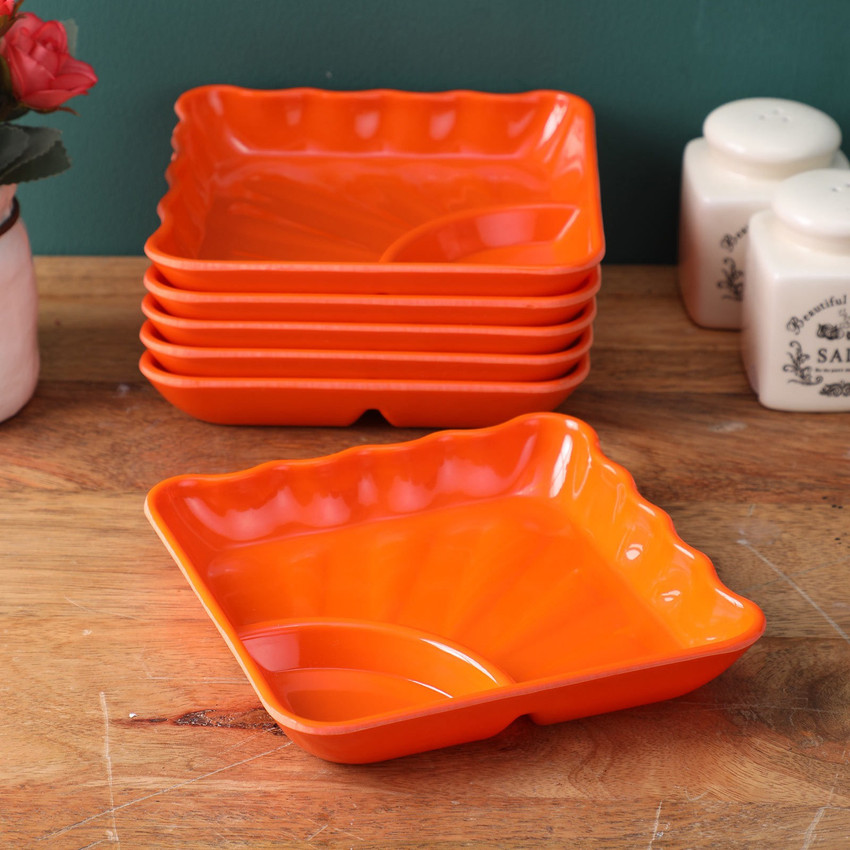 Orange sales melamine plates