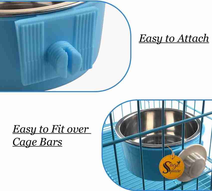 Dog water bowl that attaches to cage top