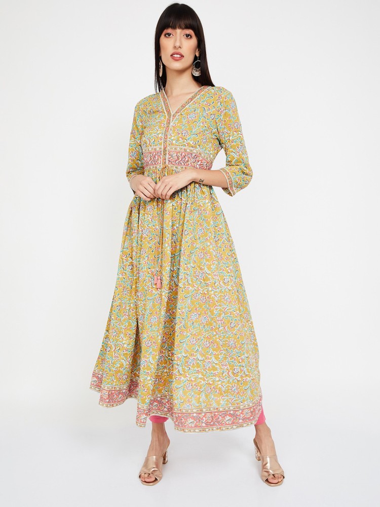 Melange floral clearance print anarkali kurta