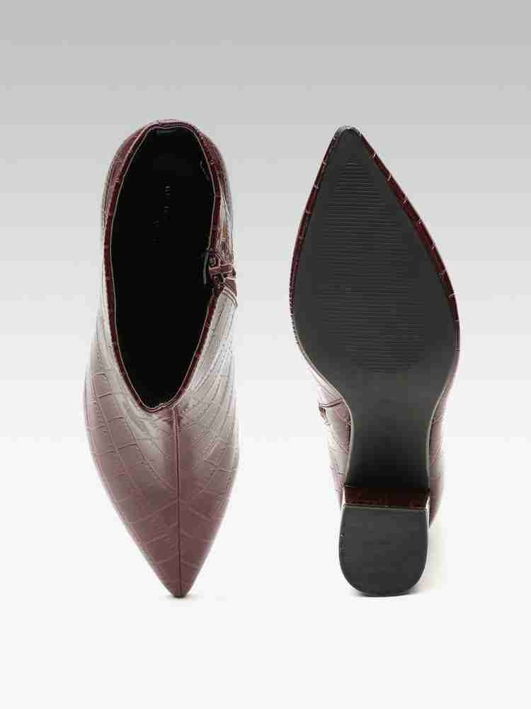 DOROTHY PERKINS DOROTHY PERKINS Women Burgundy Croc Textured Mid