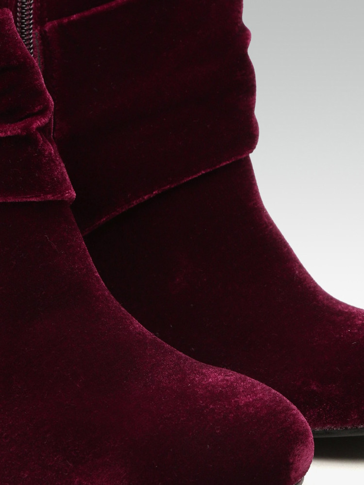 Ladies velvet clearance boots