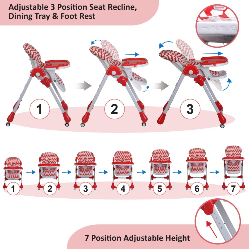 Luvlap royal high discount chair with wheels